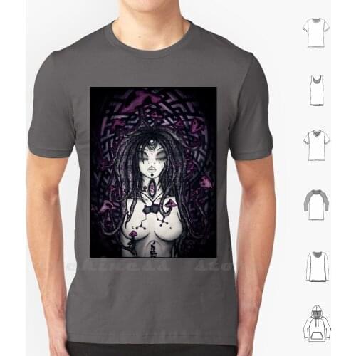 Merge-Purple T Shirt 100% Cotton DIY S-6xl Psilocybin Magic Cute Lady Boobs Psy Trippy Sexy Sex Tits Dmt