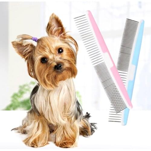 Pet Dog Cat Comb Hair Remover Double Sided Stainless Steel Brush For Open Knot Grooming Tool Quick Gently For Puppy Kitten
