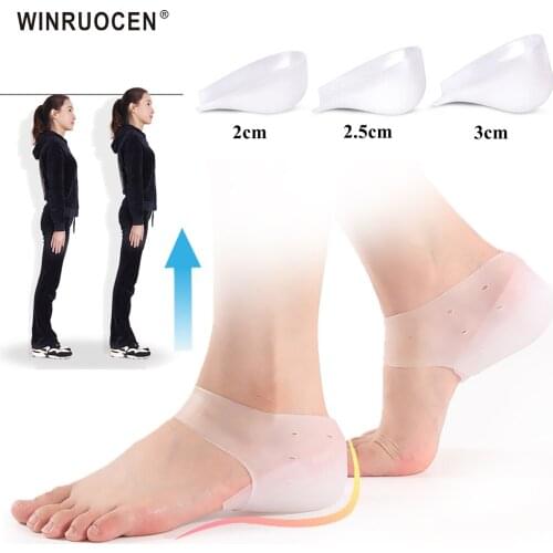Silicone Invisible Inner Height Insoles Lifting Increase Socks Outdoor Foot Protection Pad Men Women Heel Cushion Hidden Insole