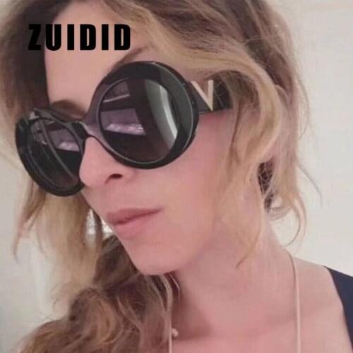 Vintage Oval Sunglasses Womens Fashion Round Big Frame Sun Glasses Female Retro Beige Leopaed Eyewear Lady UV400 Oculos De Sol