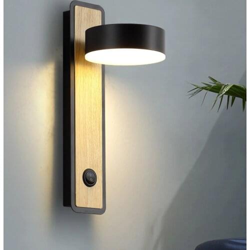 Nordic modern interior living room decoration staircase bedroom hotel creative decoration rotating bedside wall lamp LX111120