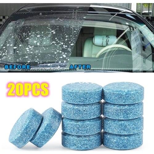 20pcs(1Pc=4L) Car Windshield Wiper Glass Washer Auto Solid Cleaner Compact Effervescent Tablets Window Repair Car Accessories