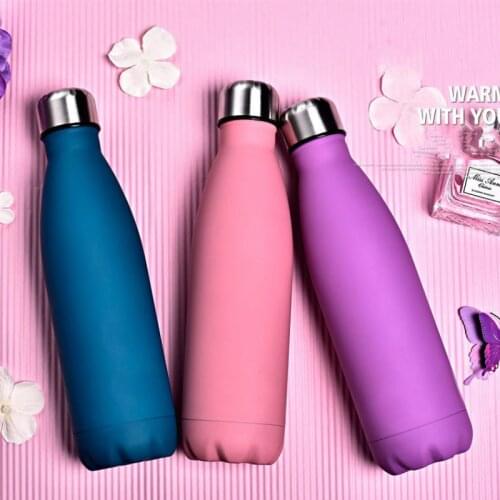 500ml Water bottle thermal mugDouble wall Stainles Steel Thermos bottle keep Hot and Cold Insulated Vacuum Flask for Sport