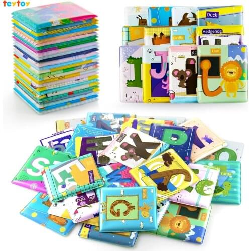 TEYTOY Baby Toys Infant Bath Toy, Soft 26 pcs ABC Alphabet Cards Waterproof Early Learning Educational Toy