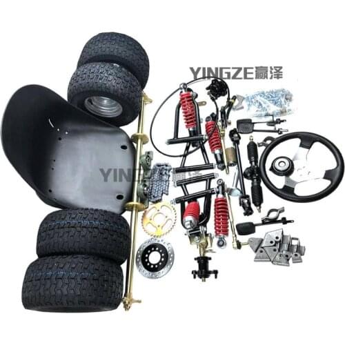 GO KART KARTING ATV UTV Brake Disc Sprocket 100CM Rear Axle Steering Knuckles Wheel Tie Rod Swingarms With Seat 6 Inch Wheel