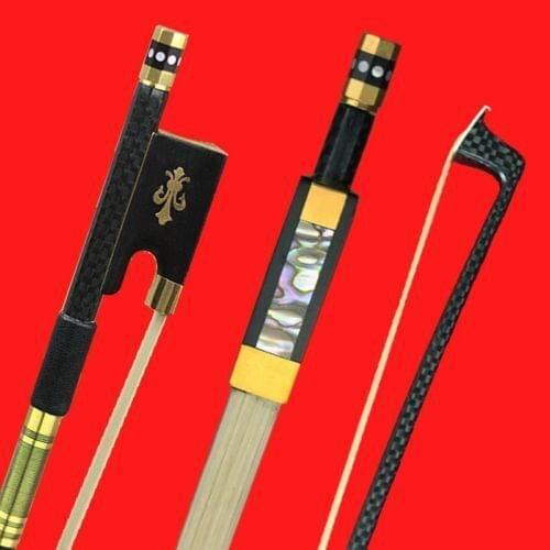 High Quality Professioanl New Light Carbon Fiber 4/4 Violin Bow Copper Parts Mongolia AAA White Horse Hair Horsetail