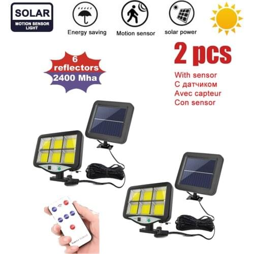 2pcs seperable Solar Street Lights Outdoor Solar Lamp With 3 Mode Waterproof Motion Sensor Security Lighting for Garden Patio Pa