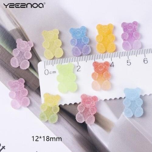 20Pcs Multicolor Flatback Epoxy Resin Gummy Bear Candy For Mobile Phone Shell Pendant DIY Making Accessories 18*12mm