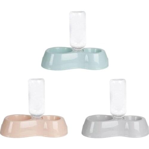 2021 Dog Cat Double Bowl Automatic Water Dispenser Feeder Utensils Puppy Drinking Fountain Food Dish Bowl Pet Accessories Top