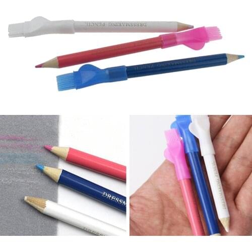 3x Tailor Chalk Pencil Fabric Leathercrafts Markers Pen Quilting Dressmaker Tool