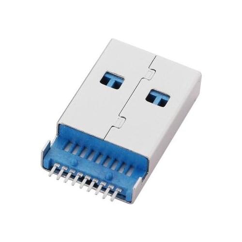 5pcs/lot USB 3.0 Type-A Male 9 Pin SMT SMD 2 Pin DIP PCB installation Plug Connector