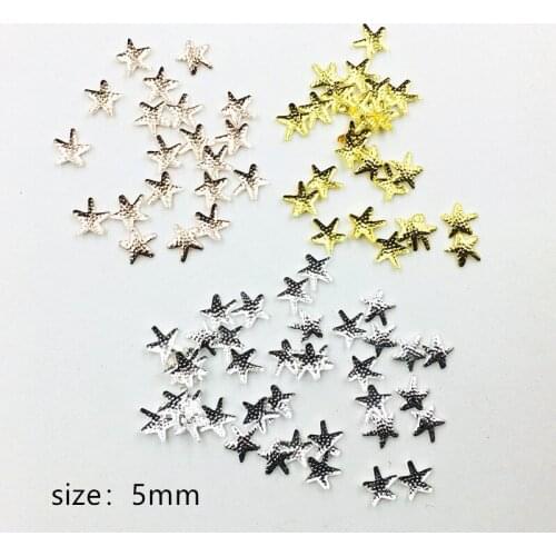 500pcs/pack Japan 3D Nail Art Decorations Kawaii Starfish Stud Rivet Nail Accessories Alloy Nail Parts DIY Nail Supplies