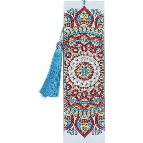 5D DIY Diamond Painting Leather Bookmark Tassel Book Marks Special Shaped Diamond Embroidery DIY Craft Cross Stitch Gift Decor