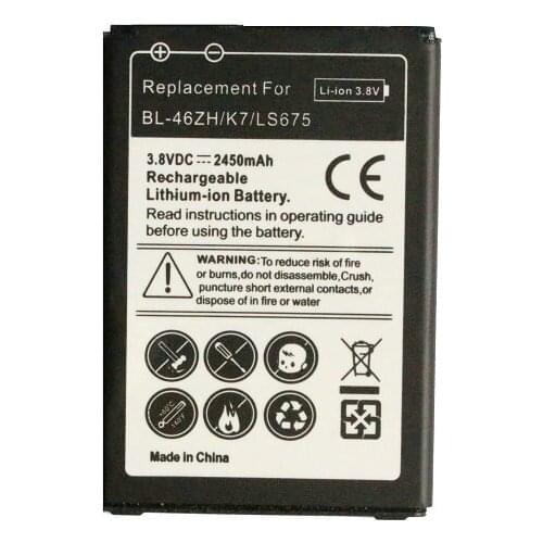 Ciszean 1x 2450mAh BL-46ZH Battery for LG AS330 K332 K350N K371 K373 K7 Tribute 5 K8 (2016) K89 LS675 LS675 M1 M1V MS330 US375