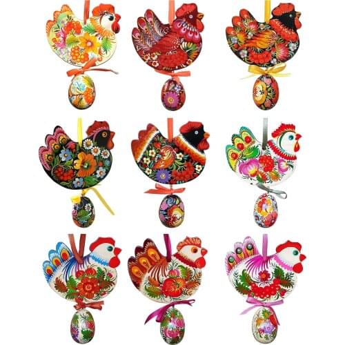 Acrylic Colorful Chicken Hanging Decoration Classic Easter Egg Chick Hanging Pendant Easter Craft Ornament For Indoor Outdoor