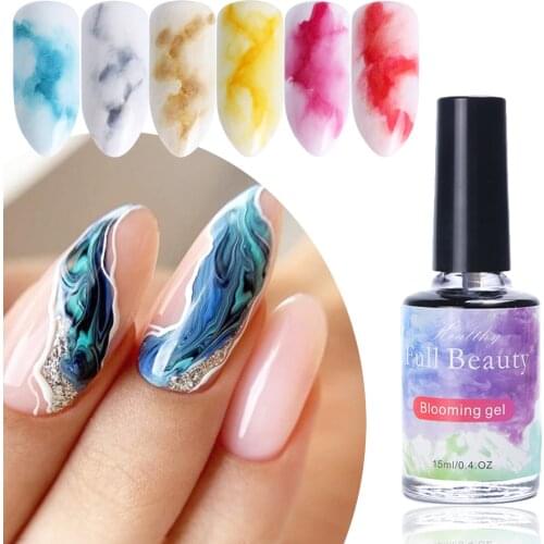 Watercolor Ink Nail Polish Gel Paint Smoke Blooming Effect Hybrid Varnish Amber Gradiet Marble Lacquer Manicure Decoration LE895