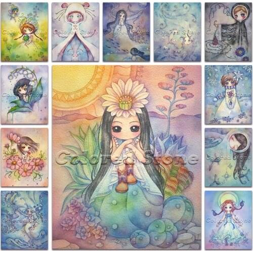 New Diamond painting Cartoon cute girl princess beauty mermaid flower fairy 5D DIY Full Square Drill embroidery Cross stitch 104