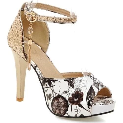 Big Size 13 14 15 16 high heels sandals women shoes woman summer ladies open-toed buckles The fishs mouth sandals