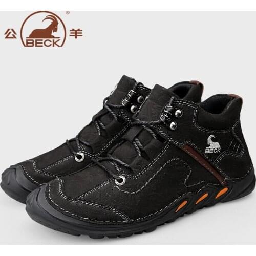 Beck Men boots High Top Hiking Shoes Durable Waterproof Anti-Slip Outdoor Climbing Trekking Shoes Male Military Tactical Boots