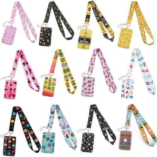 CB898 Women Fashion Cartoon Neck Strap Lanyard Card Holder Phone Key Ring ID Name Card Nurse Badge Holder Office Supplies