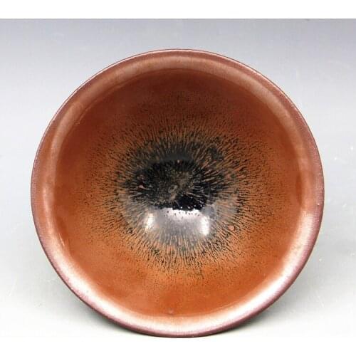 #4 Rare Song Dynasty(961--1275)Jan Kiln porcelain bowl,Rabbit hair temmoku glaze,best collection & adornment, Free shipping