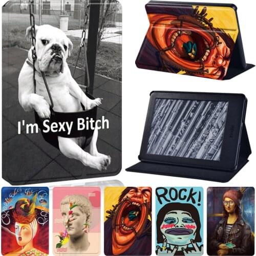 For Amazon Kindle EReader Paperwhite 1 2 3 4 Tablet Case for Kindle (10th/8th Gen) Anti-fall Painting Pattern Cover Case +stylus