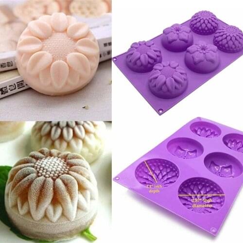 Mould Soap Cake 2 Sets 6 Cavity For DIY Flower Silicone Mold