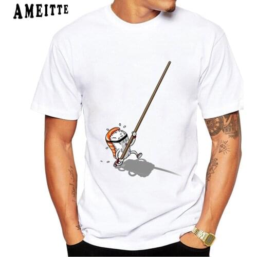 AMEITTE Creative Design Funny Sushi Pole Vault Cartoon Print T-Shirt Fashion Men T-shirt Hip Hop Boy Casual Short Sleeve Tees