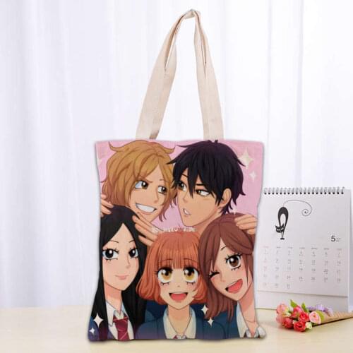 Custom Ao Haru Ride Anime Cotton Canvas Shopping Bags 30x35cm Tote Bag Reusable Handbag Women Shoulder Cloth Pouch Foldable 0406
