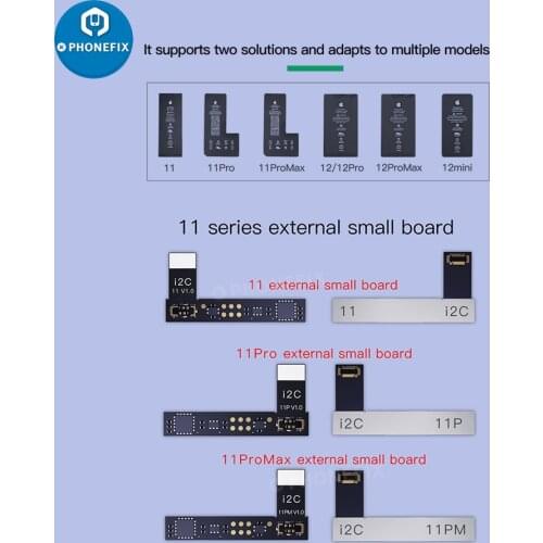 I2C BR-11 Battery Repair Data Corrector Flex Cable for iPhone 11 /12 Pro Remove Battery Health Warnning Cycle Times Modifcation