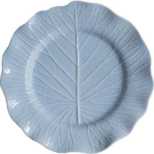 MIDOSHARK Three-dimensional leaf pattern lace ceramic dinner plate Dessert plate decorative