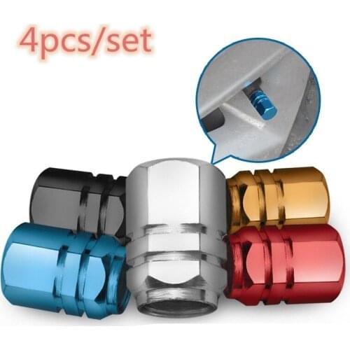 4pcs Aluminum Hex Tire Valve Stem Caps for Auto Bike Motorcycle Hexagon Valve Covers for Valves Car-styling Parts Accessories