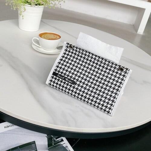 Nordic leather tissue box,simple living room home creative coffee table hotel restaurant tissue box,car paper drawer storage box