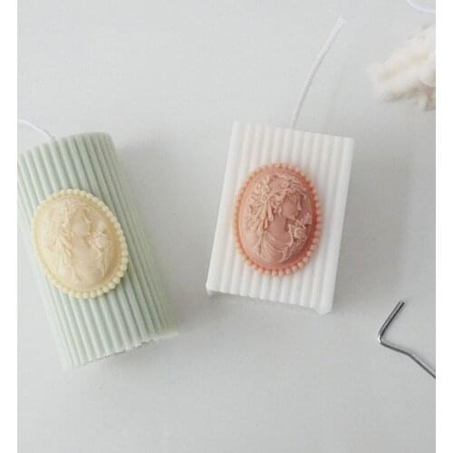 Lady Portrait Aromatherapy Candle Molds Girl Head Figure Plaster Silicone Mold Handmade Candle Accessories Mould