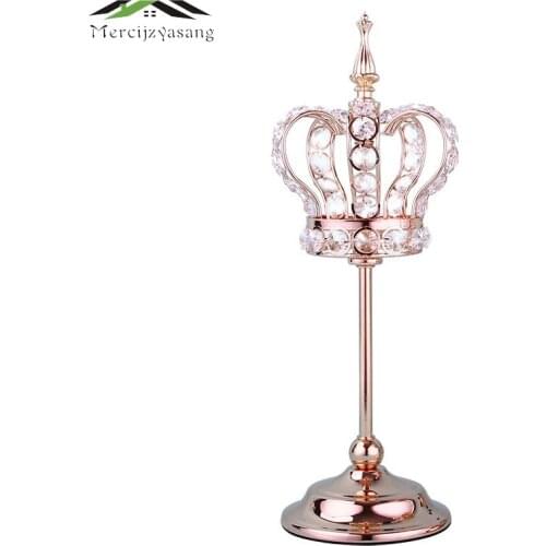 Metal Candle Holders Candelabra Table Centerpiece Flower Vase Crown Candelabrum Stand Pillar Candlestick For Wedding GZT04501