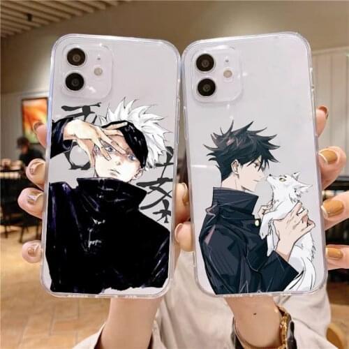 Cute Phone Case Transparent Soft for Iphone 7 8 Plus 6s X Xs Xr 11 Pro Max Jujutsu Kaisen Satoru Gojo Anime Cover for Iphone 12