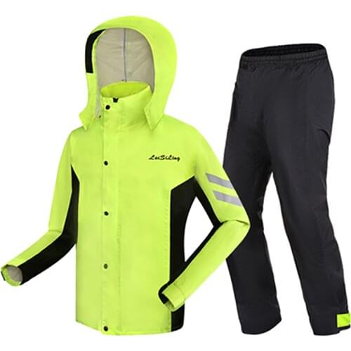 Adult Split Battery Motorcycle Raincoat Riding Waterproof Men and Women Rain Coat Pants Set Double Layer Jackets for Women Gift