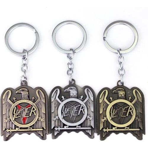 MQCHUN Music Band Slayer Keychain can Drop-shipping Metal Key Rings For Gift Chaveiro Key chain Jewelry for cars YS958