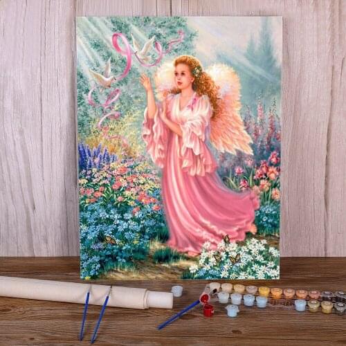 Angel Portrait Coloring By Numbers Painting Kit Acrylic Paints 40*50 Boards By Numbers Home Decoration Kids Drawing