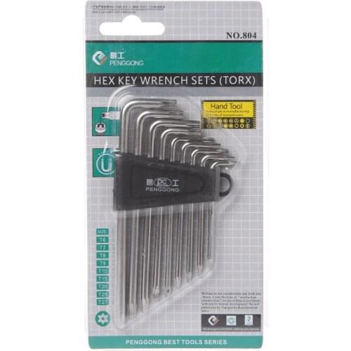 W3JE 9 Pcs Hex Key Wrench Sets Torx L Shape Repair Tool Screwdriver Tool Set Useful