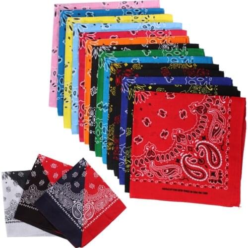 New Bandanas 22 X 22 Inch 100% Cotton Novelty Double Sided Print Paisley Cowboy Bandana Party Favor Scarf Headband Handkerchiefs