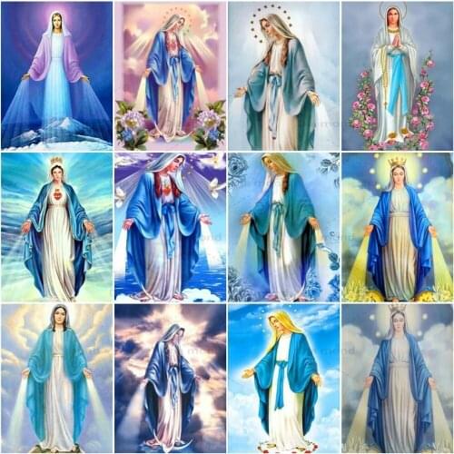 Full Drill 5D DIY Diamond Painting Jesus Cross Stitch Diamond Embroidery Religion Rhinestone Mosaic Picture Home Decoration