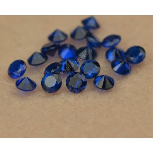 Sale 3~12mm 114# Dark Blue Sapphir-e Synthetic Spinel Gems Round Shape Brilliant Cut Spinel Black Blue Loose Stone For Jewelry