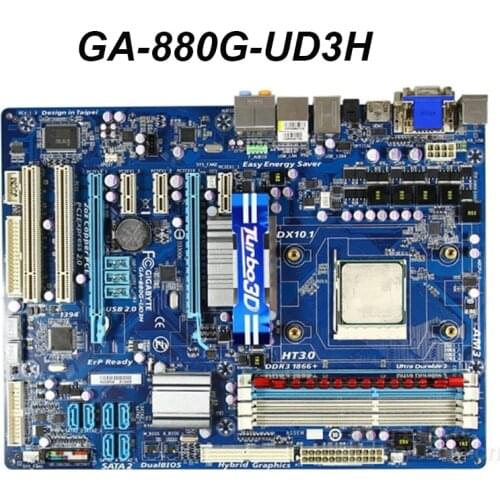 Socket AM3 DDR3 For Gigabyte GA-880G-UD3H Desktop Motherboard SATA II AMD 880G GA-880G-UD3H Original Used Mainboard