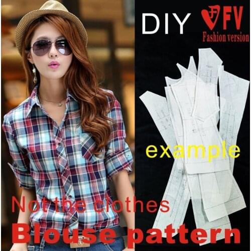 DIY hand-sewing pattern to map custom womens shirt 1:1 clothing making map BCY-20