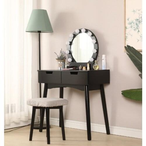 Nordic Dressing Table Bedroom Storage Cabinet Modern Simple Makeup Table Apartment Dressers Vanity Desk With Light Mirror HWC