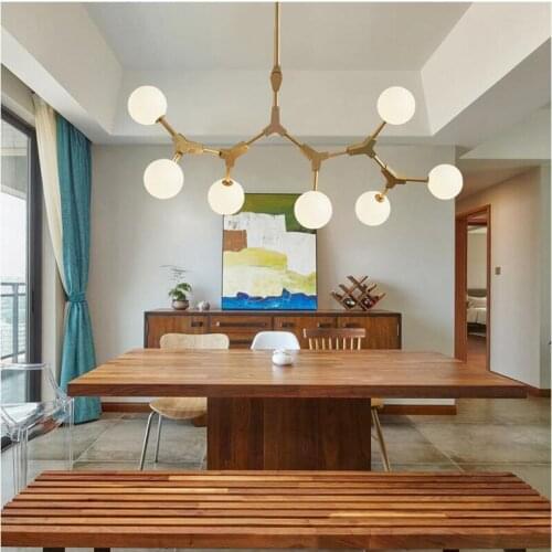 Postmodern Magic Bean LED Chandeliers Lamp Glass Simple Molecular Chandelier Living Room Bedroom Bar Restaurant Hang Lighting