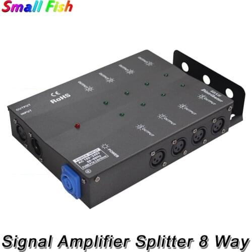1Pcs/Lot Carton Package DMX Splitter DMX512 Light Stage Lights Signal Amplifier Splitter 8 Way DMX Distributor New Arrival