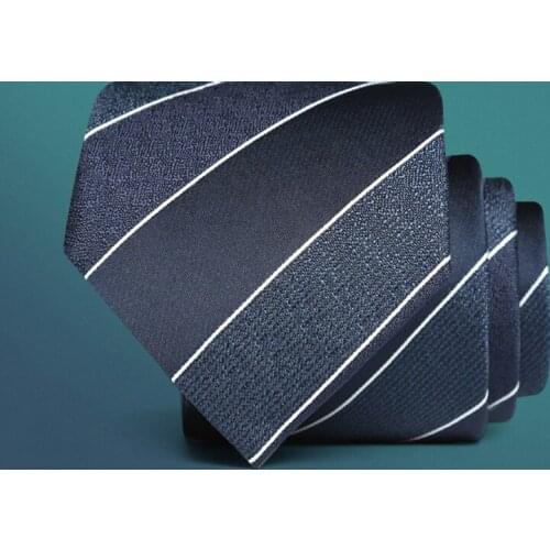 Deep blue classic men business formal wedding tie 8cm big stripe neck tie adults fashion shirt dress accessories with gift box