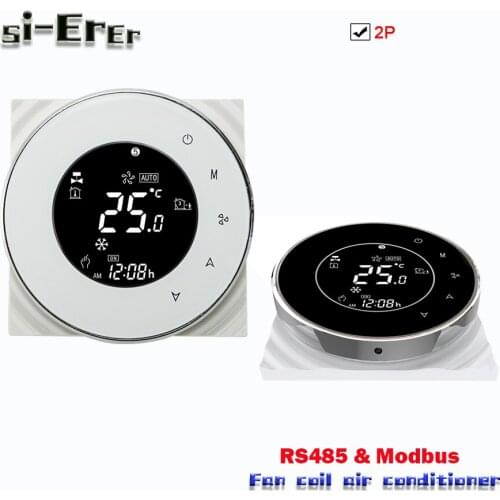 95-240VAC,24VAC RS485-Modbus RTU 2Pipe Fan coil thermostat for cooling/heating Control switch